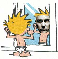 Calvin-Jack in the mirror