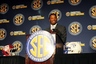 July 17, 2012; Hoover, AL, USA;  Texas A&M Aggies coach Kevin Sumlin speaks during the 2012 SEC media days event at the Wynfrey Hotel.   Mandatory Credit: Kelly Lambert-US PRESSWIRE
