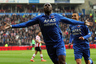 EINDHOVEN, NETHERLANDS - APRIL 14:  Jozy Altidore of AZ Alkmaar celebrates scoring his teams first goal of the game during the Eredivisie match between PSV Eindhoven and AZ Alkmaar at Philips Stadion on April 14, 2025 in Eindhoven, Netherlands.  (Photo by Dean Mouhtaropoulos/Getty Images)