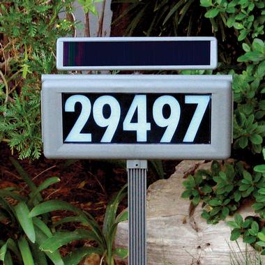 Solar-Powered Address Light, showing address