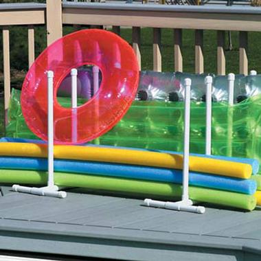 Noodle Organizer holding several swimming pool noodles
