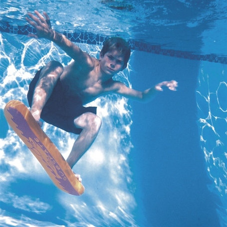 Boy riding the SubSkate underwater